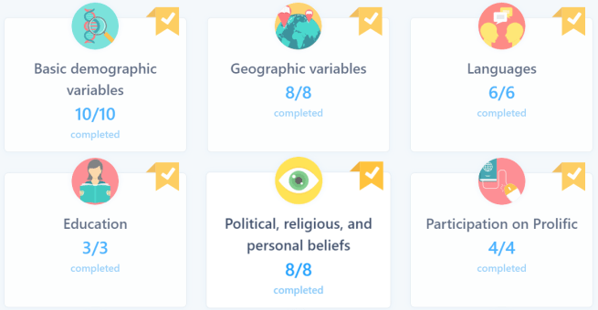 prolific profile page