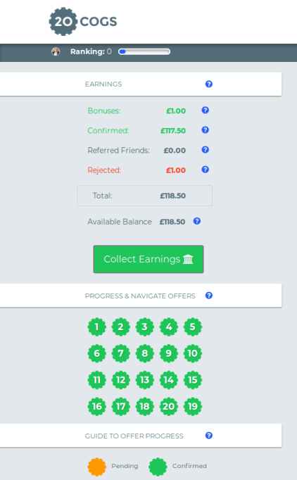 After completing all 20 cogs