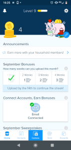 Earn experience for levelling up by uploading at least one receipt per week