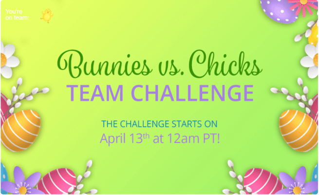 Bunnies vs chicks Swagbucks Team Challenge April 2020