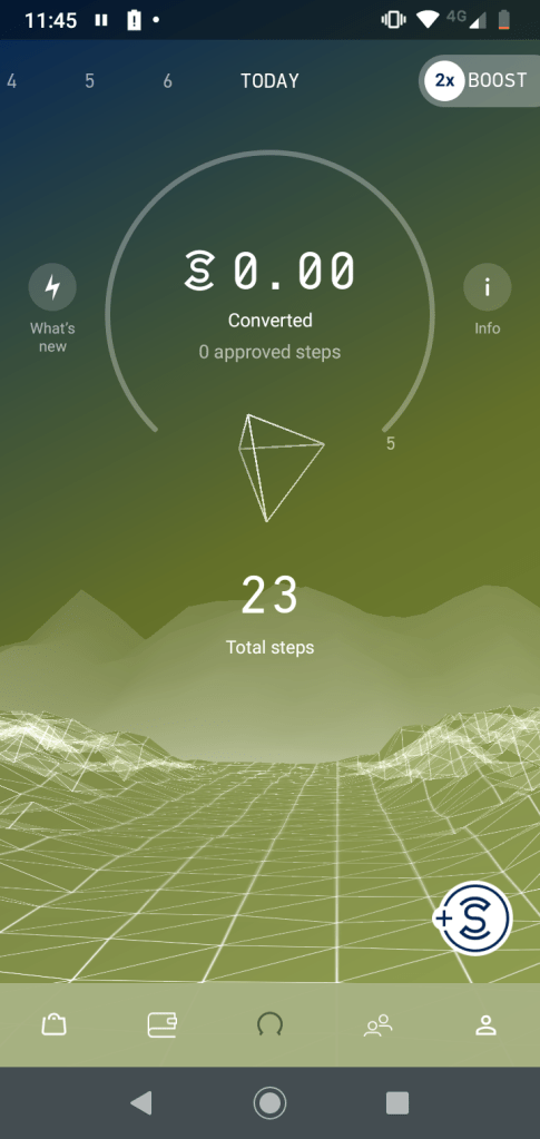 Sweatcoin home screen image
